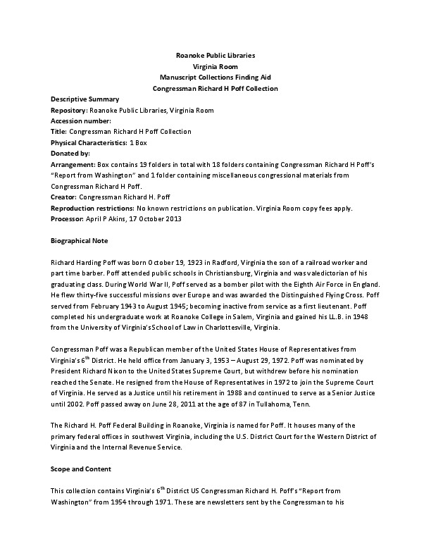 Poff, CongressmanRichardHCollection.pdf