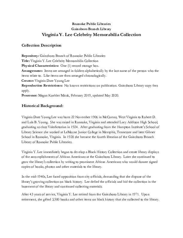 Virginia Y. Lee Celebrity Memorabilia Collection.pdf
