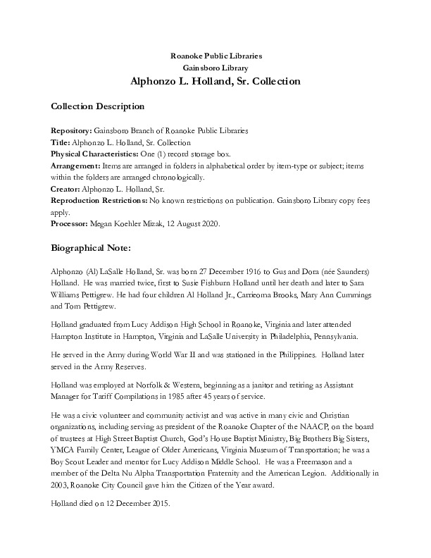 Alphonzo Holland Collection.pdf