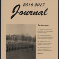 Journal of the Historical Society of Western Virginia<br /><br />
2016<br /><br />
Volume 22, Number 2