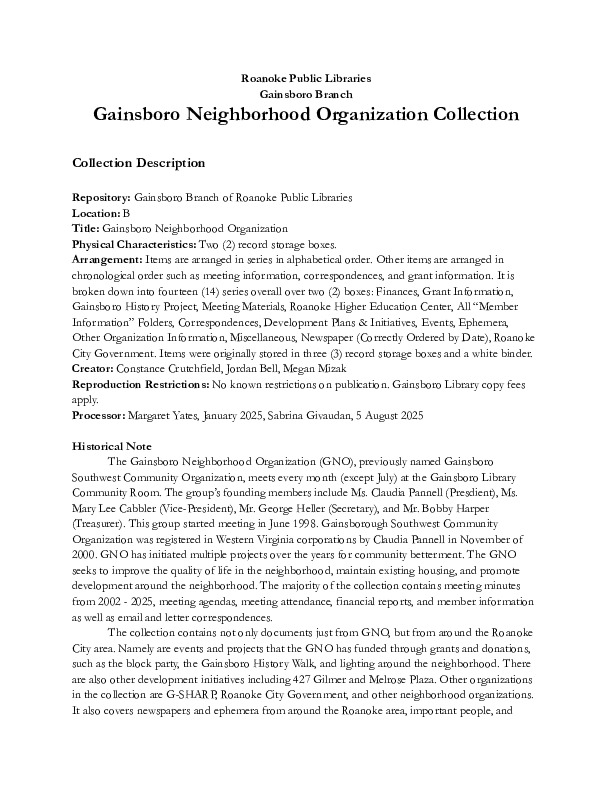 Gainsboro Neighborhood Organization Collection.pdf