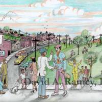 DR-A044 Untitled ("Library Yard, 1954")