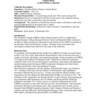 A Guide to the  Southwest Virginia LGBTQ History Collection.